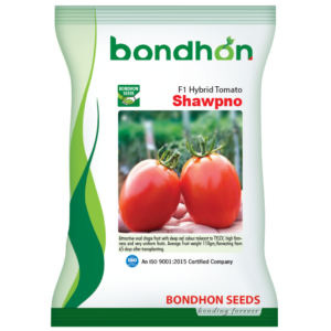 High yielding hybrid variety. Attractive oval shape fruit with deep red color. Semi determinate plant habit. Tolerant to TYLCV. High firmness and very uniform fruits. Suitable for long distance transport. Average weight 90-110gm. Harvesting from 60-65 days after transplanting.